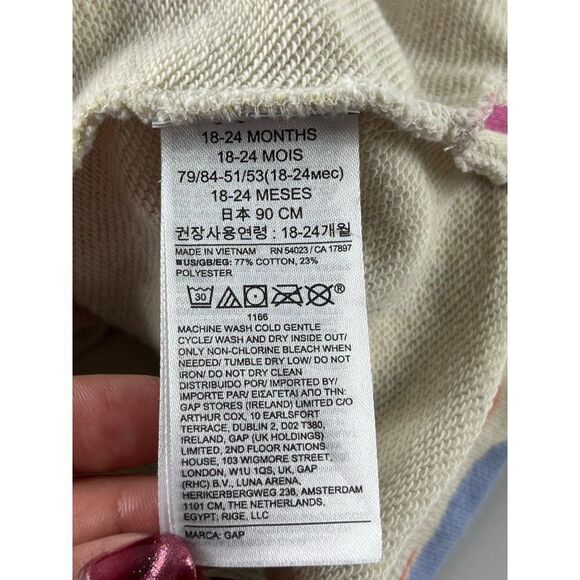 Baby Gap Kids Graphic Crew Neck Sweatshirt Multi Floral Girls Size 18-24 Months - Picture 5 of 6